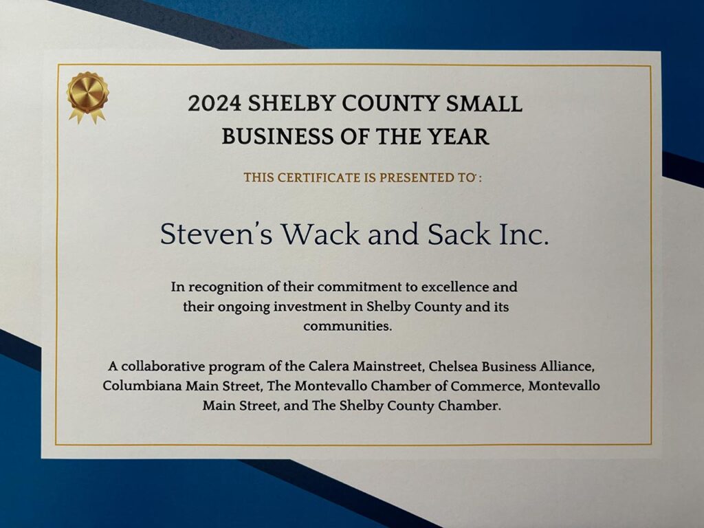 2024 Shelby County Small Business of the Year - Steven's Wack-n-Sack